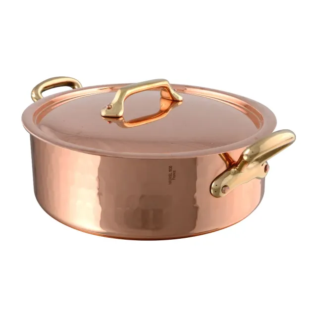 Mauviel M'Tradition traktörpanna hamrad koppar 3,1 qt med lock