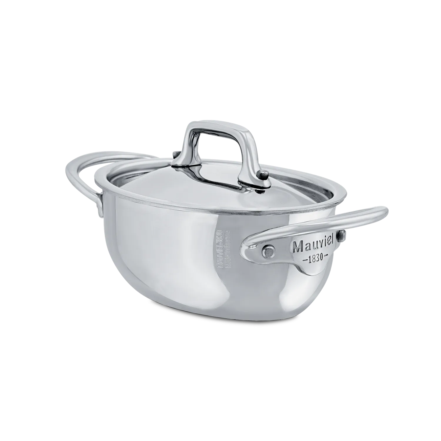 Mauviel M'Minis minigryta oval rostfri 0,4 l med lock