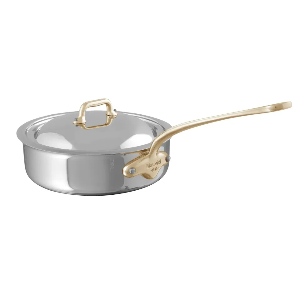 Mauviel M'Cook B sauteuse 5-ply med lock mässing