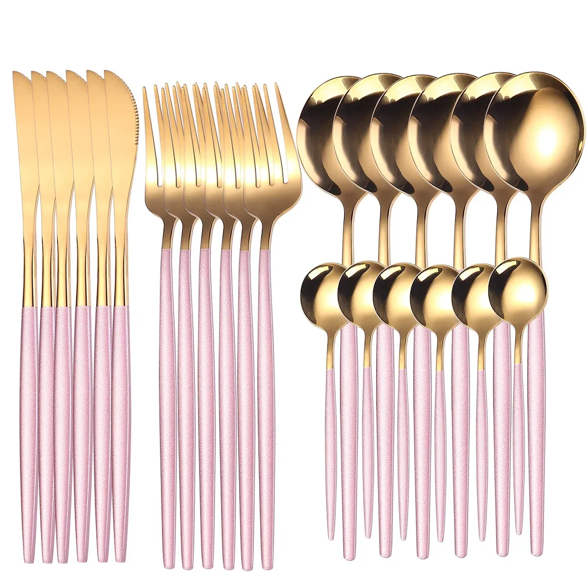 Cheffinger CF22130 bestickset 24 delar guld rosa