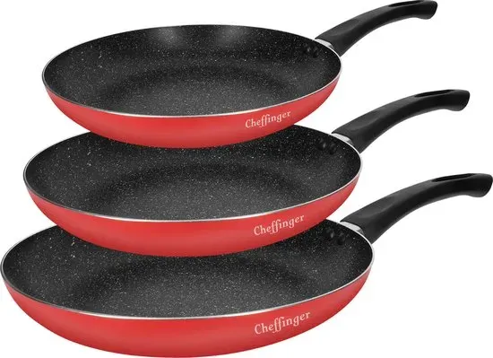 Cheffinger CF-PA03 stekpanna röd – induktion