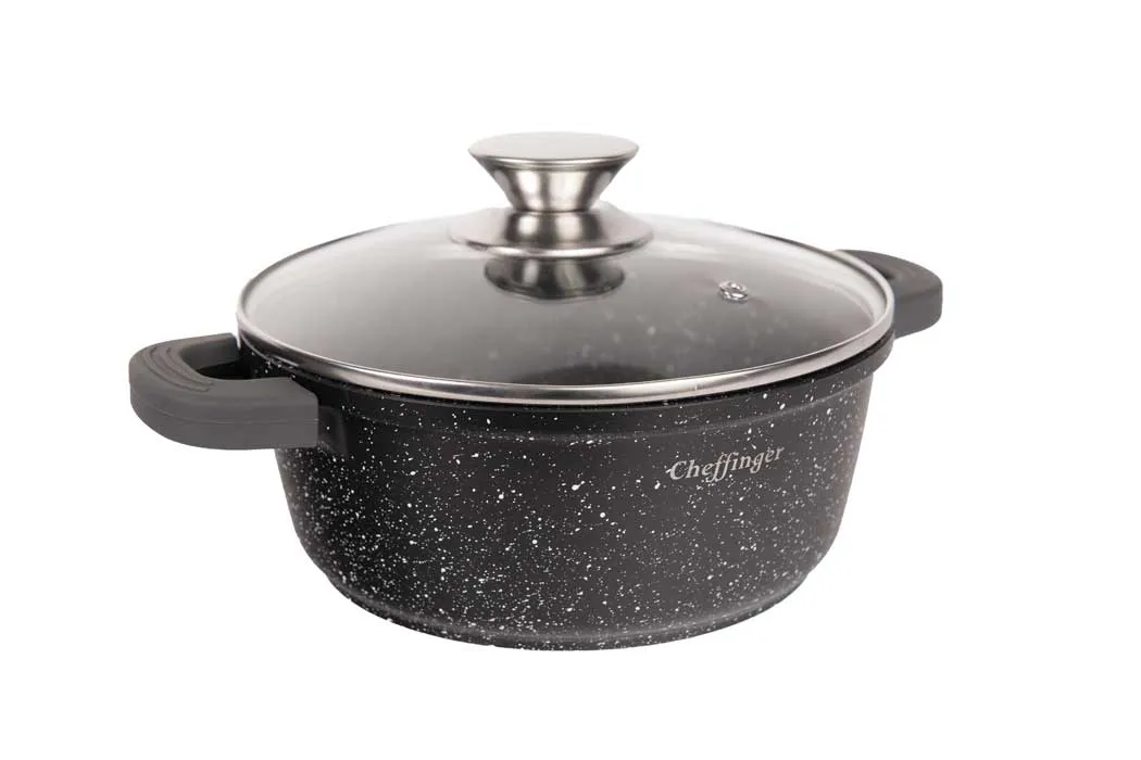 Cheffinger CF-DCS01 gjutjärnsgryta rund emalj