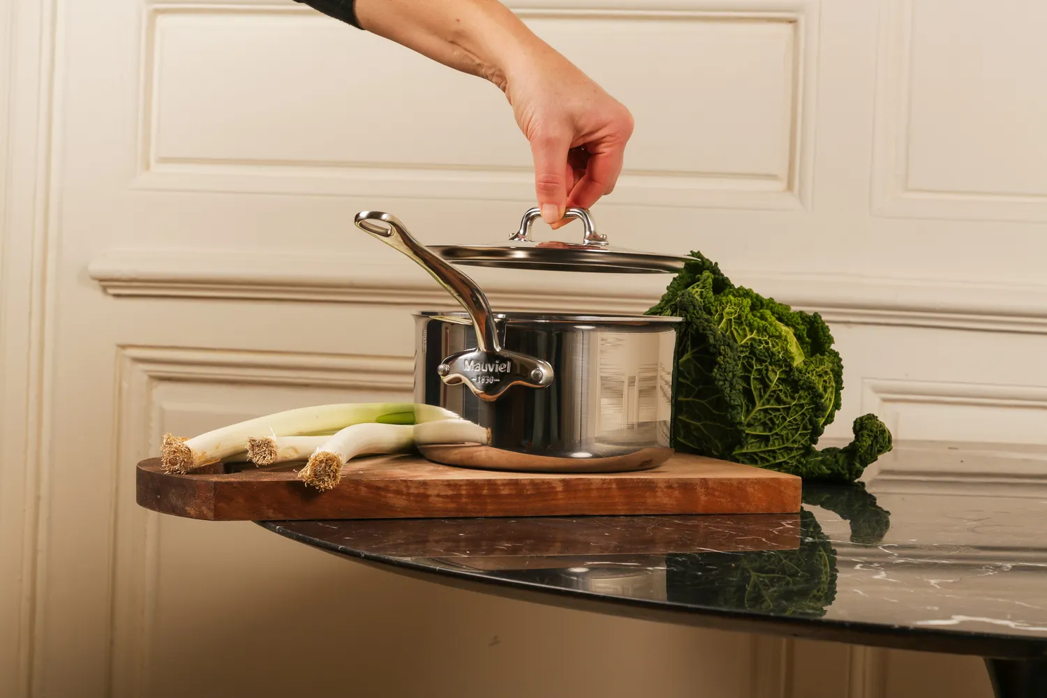 Mauviel M'Cook kastrull 1,2 qt rostfritt 5-ply