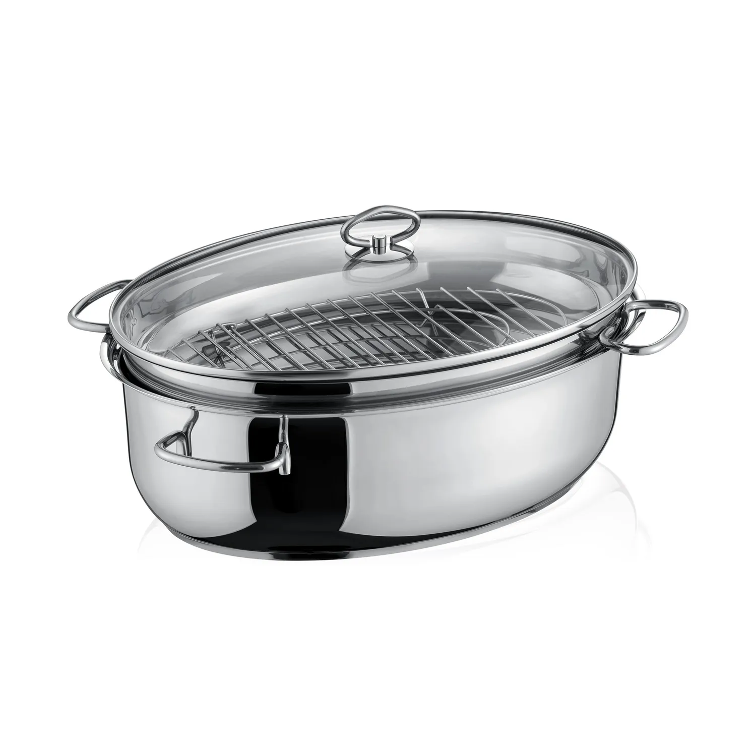 Berndes oval ugnsform 38 cm 3-i-1 rostfritt stål