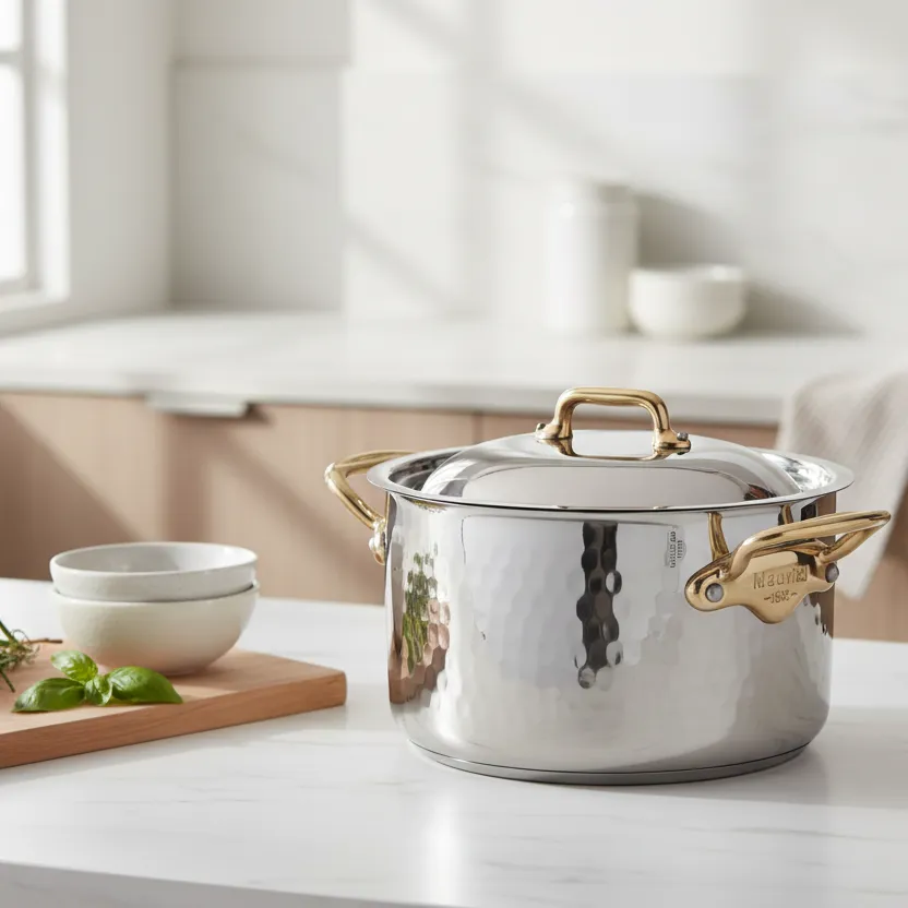 Mauviel M'Elite B gryta hamrad 5,9 l med lock