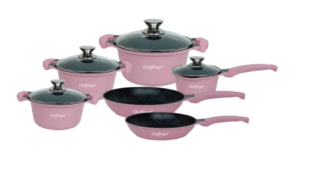Cheffinger CF-DA1010 gryta pink emaljerad