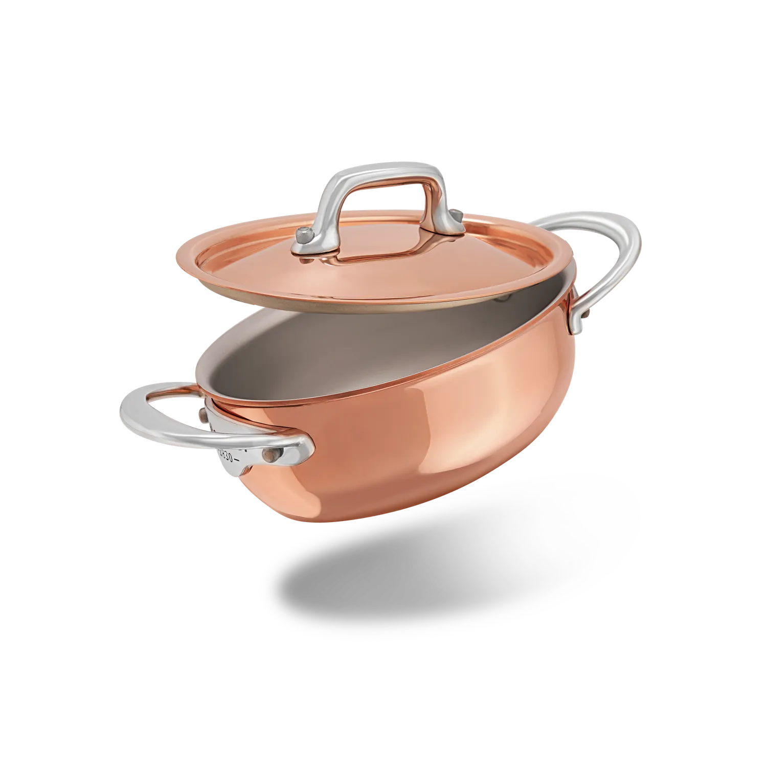 Mauviel M'Minis oval minigryta 0,4 liter koppar med lock