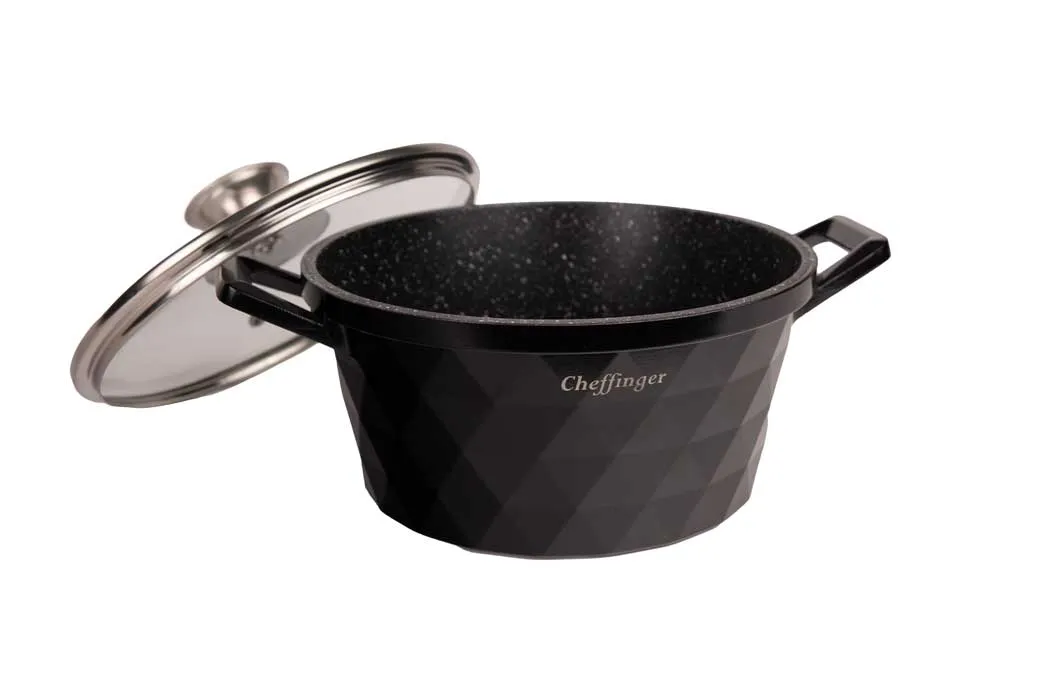 Cheffinger CF-DIAC03 gryta svart gjutaluminium induktion