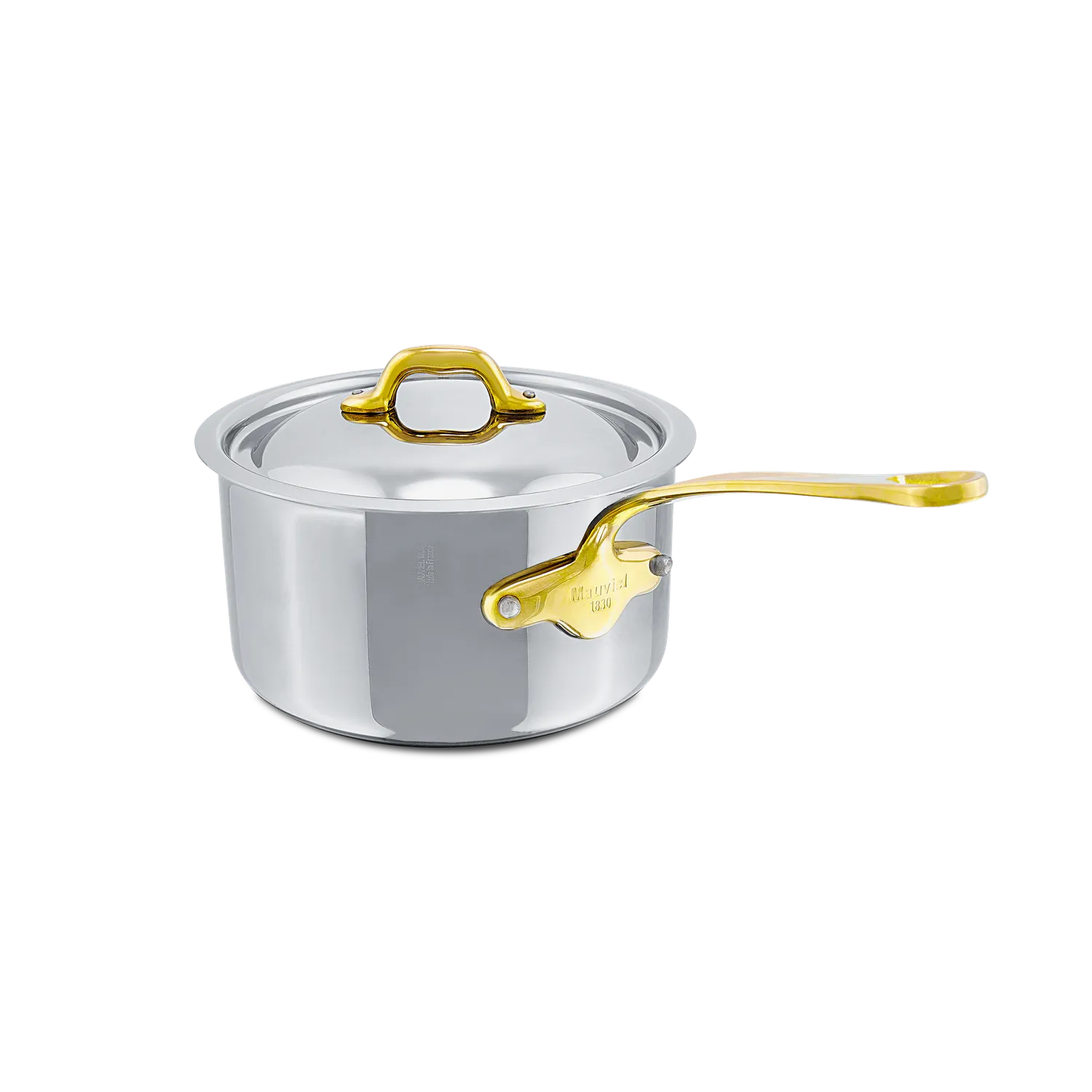 Mauviel M'Cook B kastrull med lock 5-ply mässing