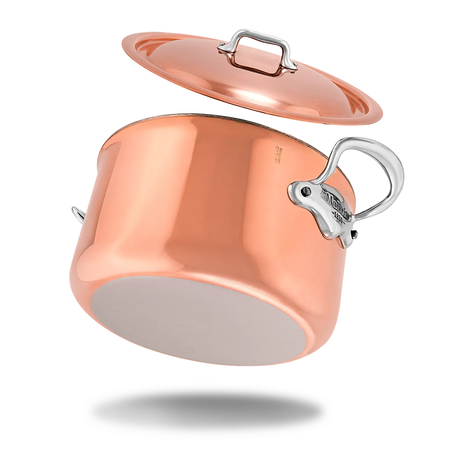 Mauviel M'6 S gryta med lock 3,6 Qt koppar