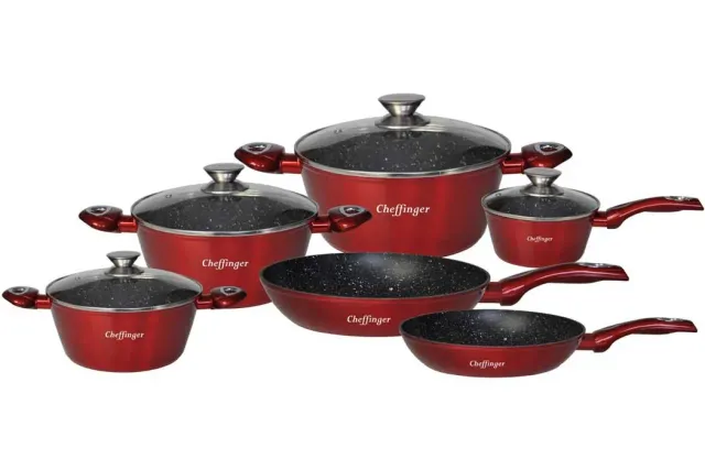 Cheffinger CF-FA1010 traktörpanna röd gjutjärn