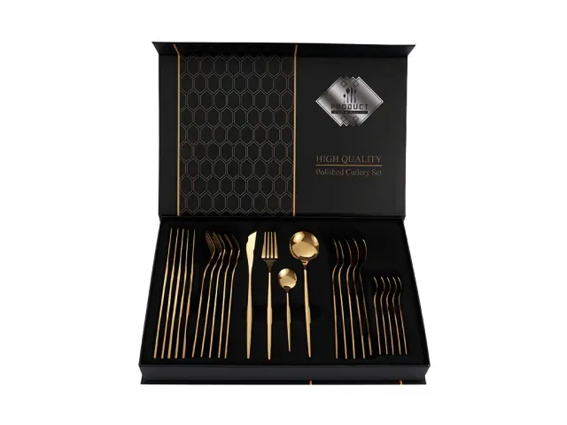 Cheffinger CF22127 bestickset 24 delar guld