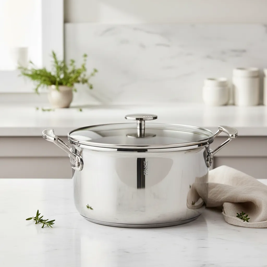 Mauviel M'360 gryta rostfri 5,9 l med glaslock