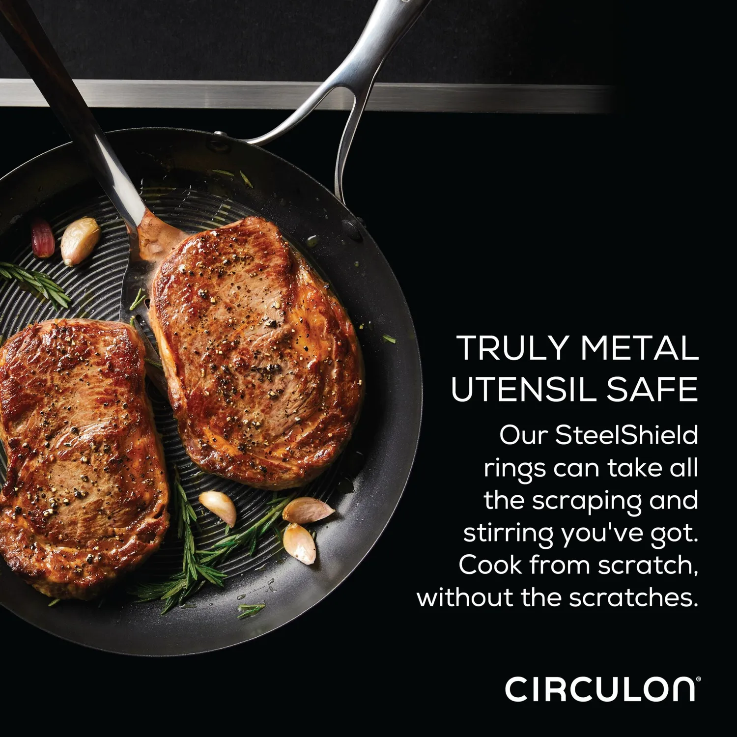 Circulon SteelShield stekpannor 8+10,25 tum stål nonstick
