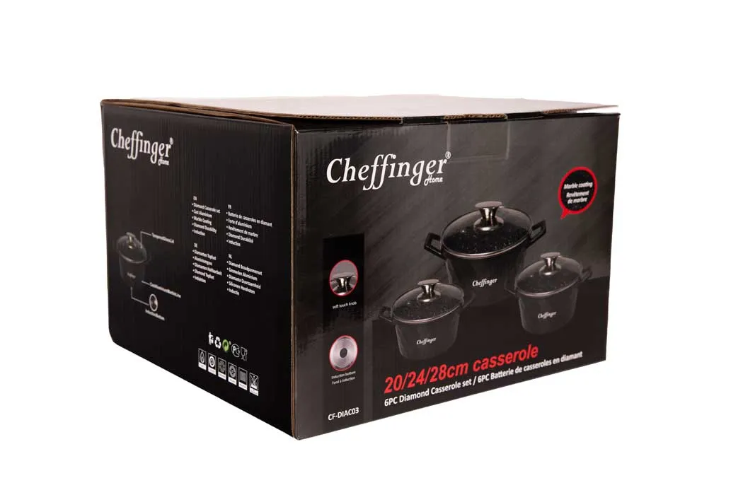 Cheffinger CF-DIAC03 gryta svart gjutaluminium induktion