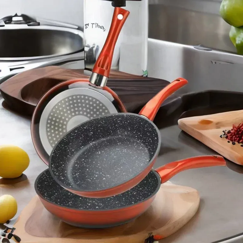 Cheffinger CF-FA03 stekpannaset 3 delar röd svart