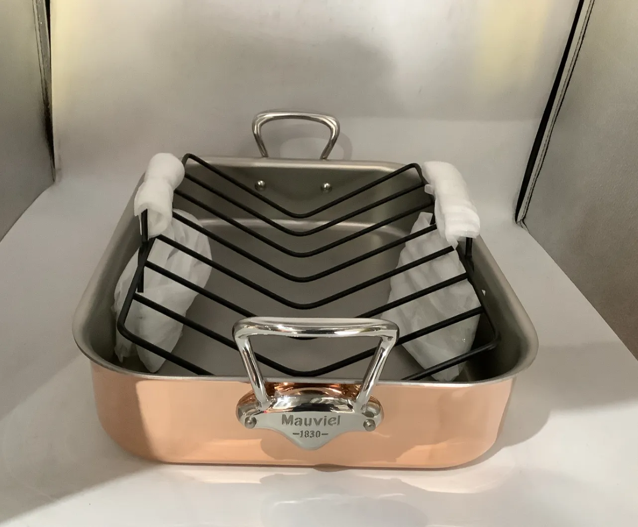 Mauviel M'Héritage långpanna koppar med galler öppen förpack