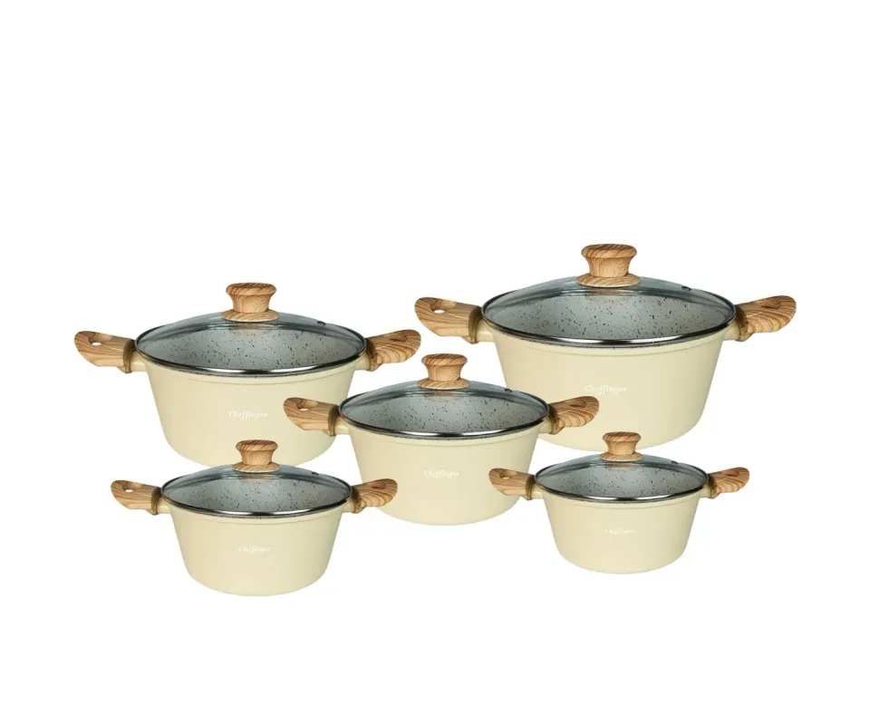 Cheffinger CF-CS01 grytset beige induktion