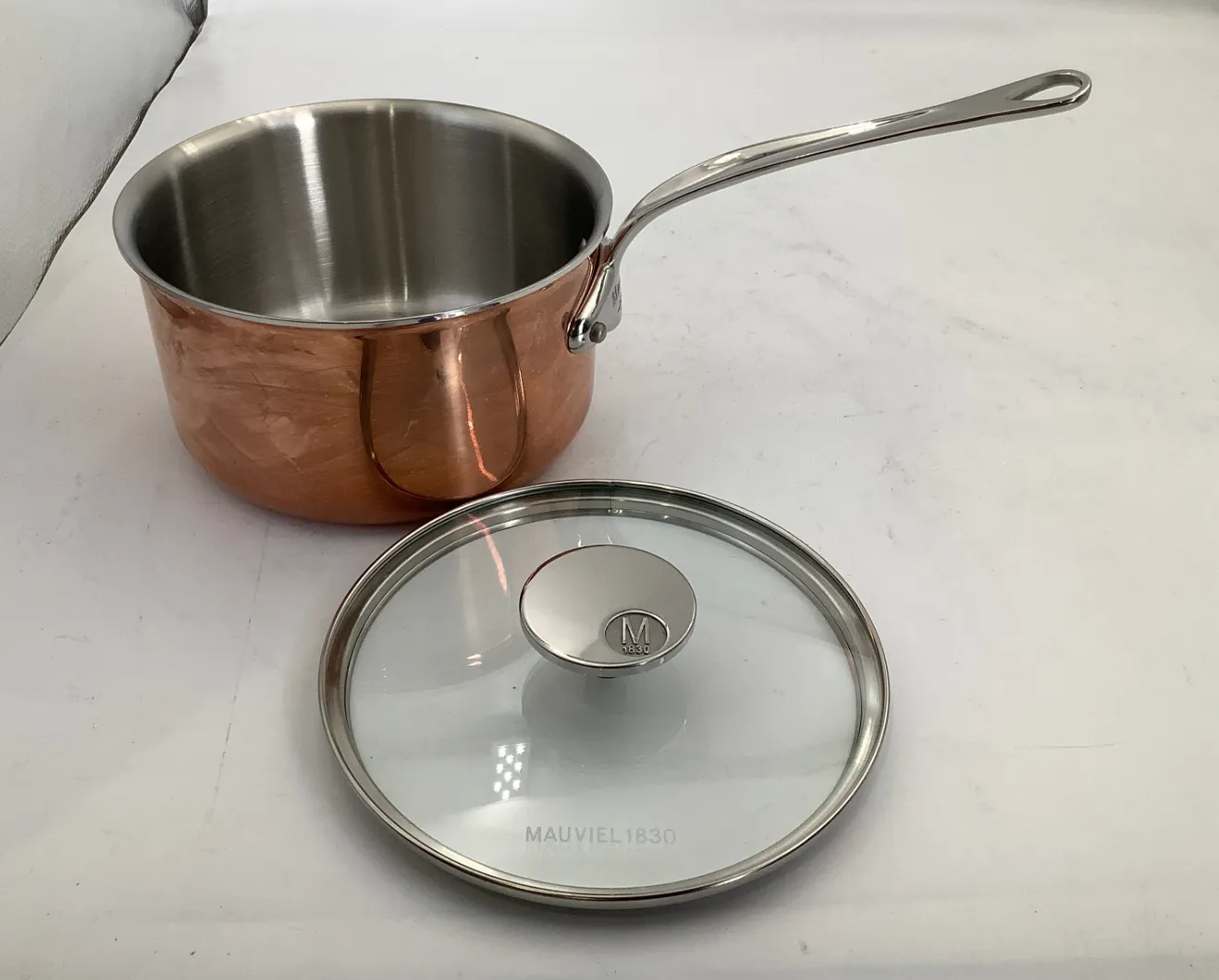 Mauviel M'Triply S kastrull 2,6 qt koppar open box