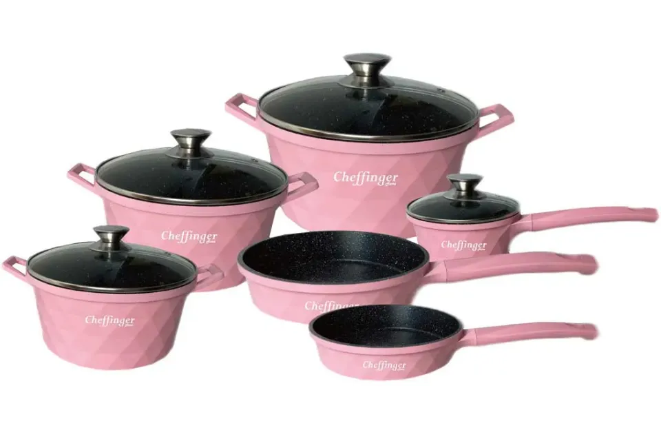 Cheffinger CF-DIAC12 gryta rosa gjutaluminium induktion