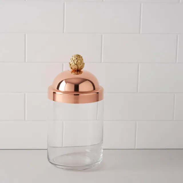 Ruffoni Kitchen Jar förvaringsburk 1 liter glas kopparlock