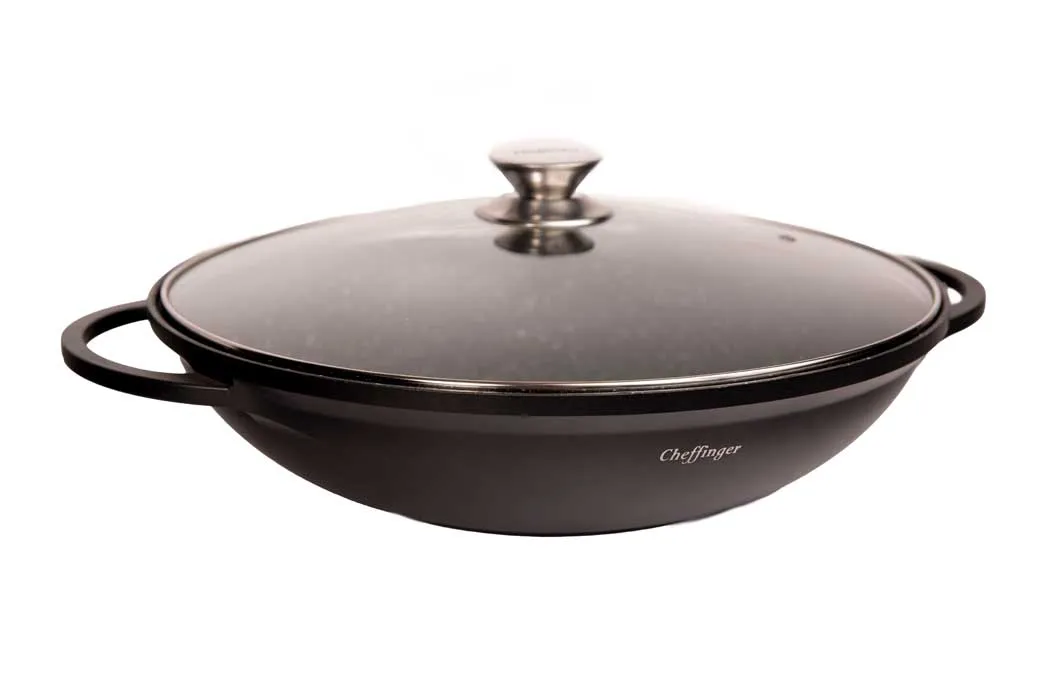 Cheffinger CF-DW36 wokpanna 36 cm gjutjärn