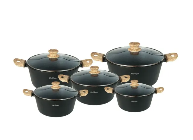 Cheffinger CF-CS01 grytset svart induktion