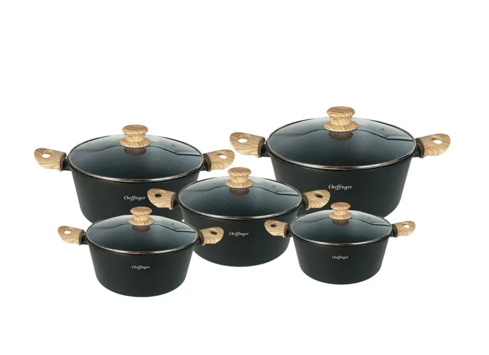 Cheffinger CF-CS01 grytset svart induktion