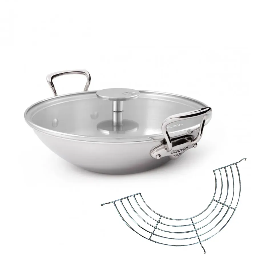 Mauviel M'Cook wok rostfri 32 cm med galler