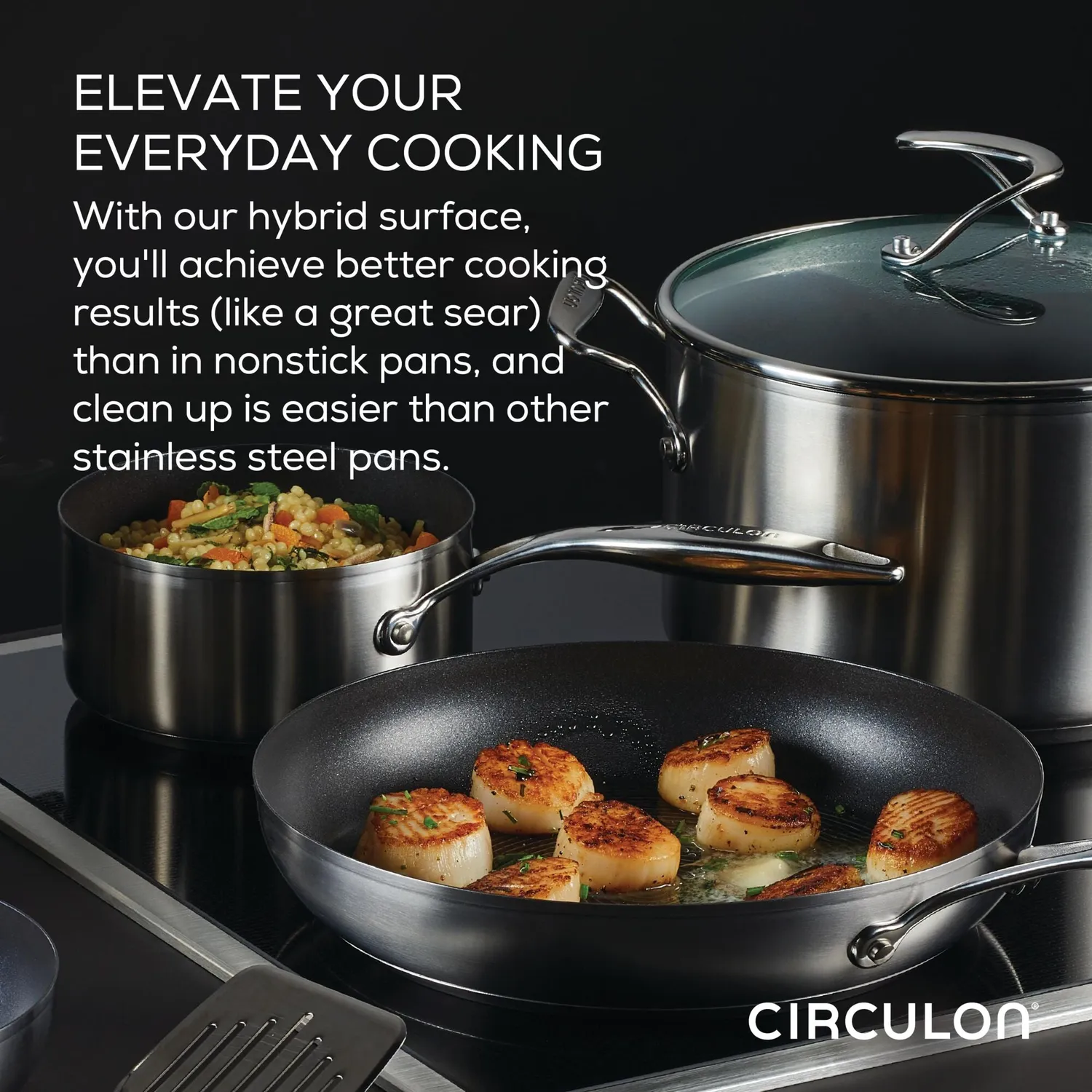 Circulon SteelShield stekpannor 8+10,25 tum stål nonstick