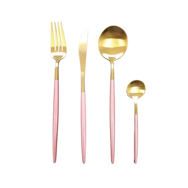 Cheffinger CF22130 bestickset 24 delar guld rosa