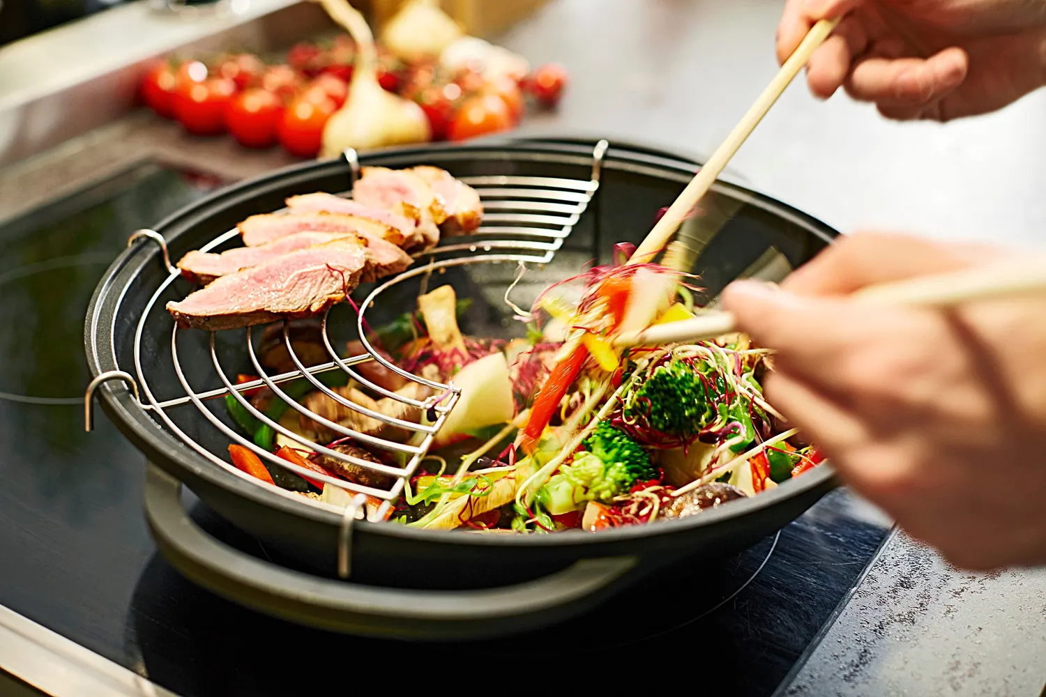 Berndes Vario Click wok 32 cm med lock gjutaluminium