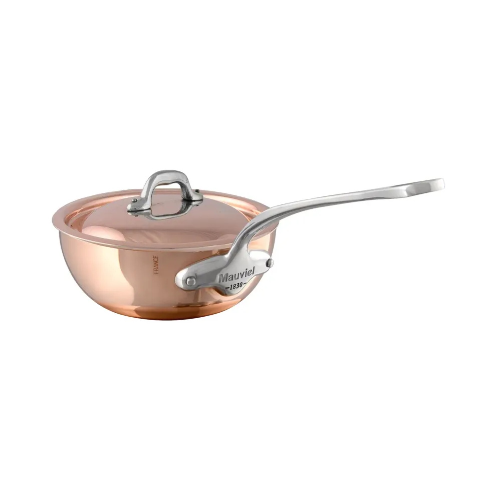 Mauviel M'Héritage M150S kockpanna koppar med lock jämn värme