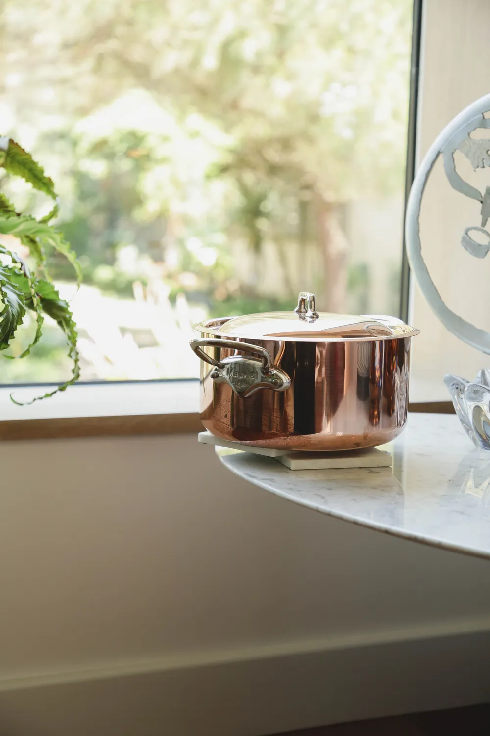 Mauviel M'6 S gryta med lock 3,6 Qt koppar