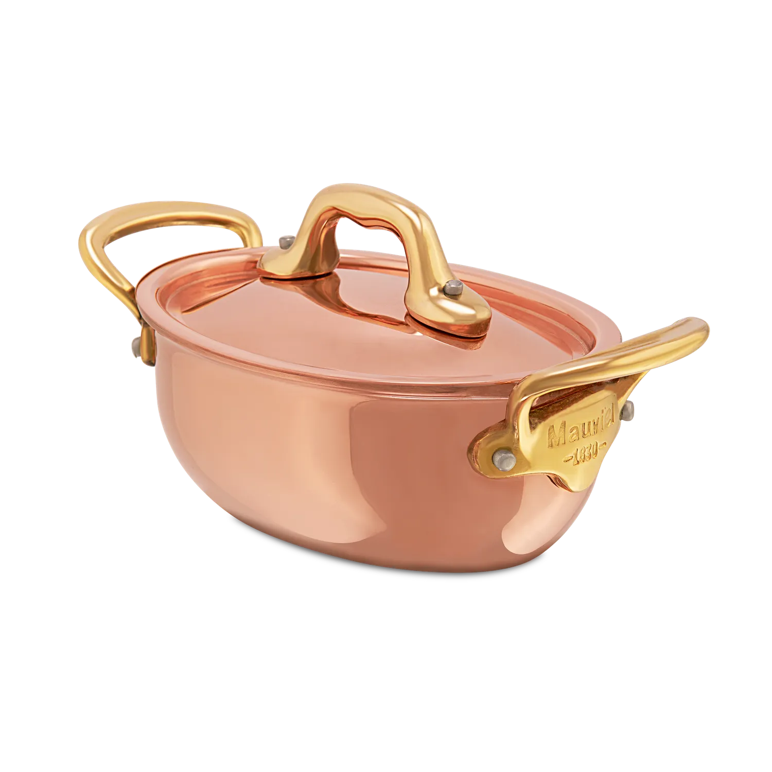 Mauviel M'Minis oval minigryta med lock 0,4 l koppar