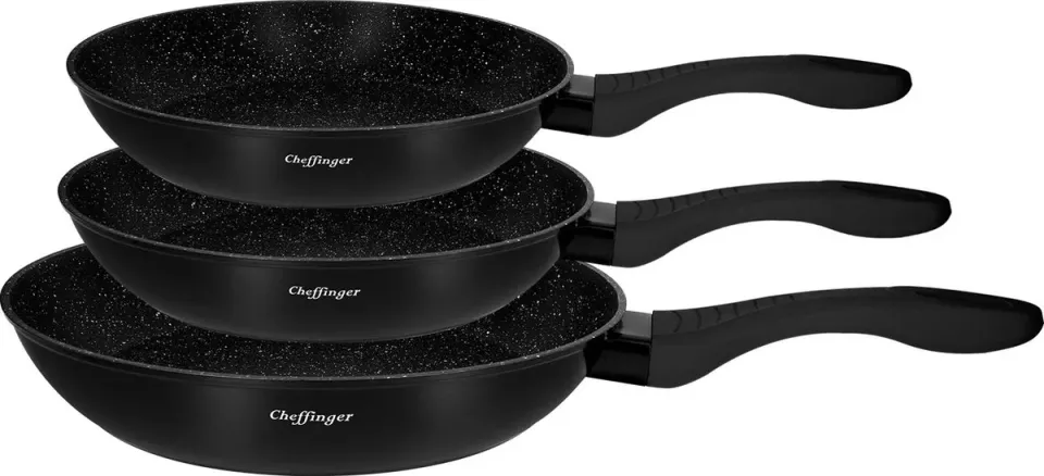 Cheffinger CF-FA03 stekpanna svart hållbar beläggning