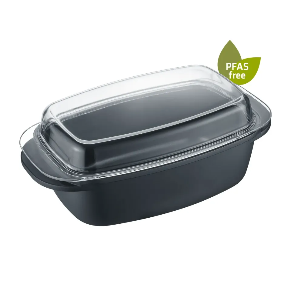 Berndes gjutaluminium traktörpanna 32x21 cm med glaslock PFAS-fri