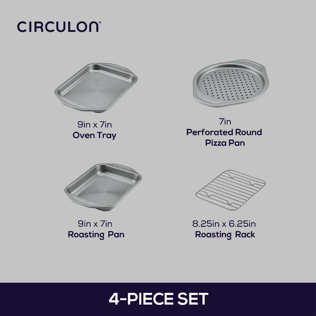 Circulon 4-Piece ugnsplåtar miniugn grå nonstick