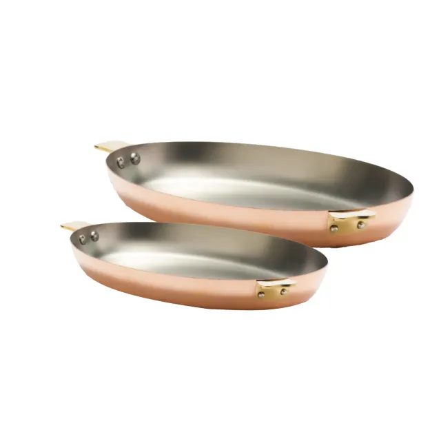 Mauviel Art Déco oval panna koppar 2-pack servering