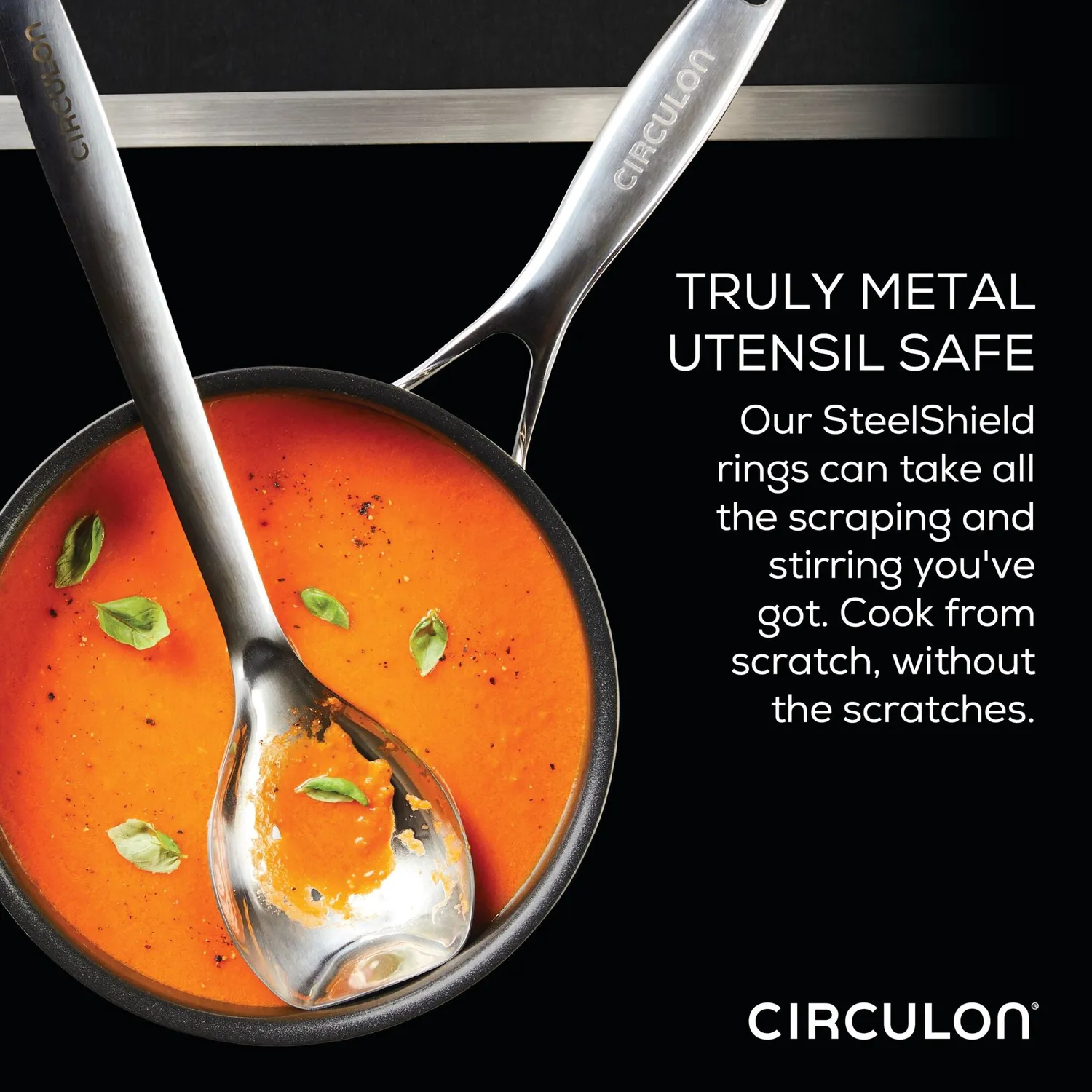 Circulon SteelShield Tri-Ply Clad stekpannor 21,5+25cm rostfritt 2-pack
