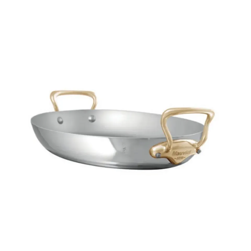 Mauviel M'Cook B ovalpanna 45x35 cm rostfri mässing