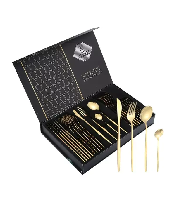 Cheffinger CF22127 bestickset 24 delar guld