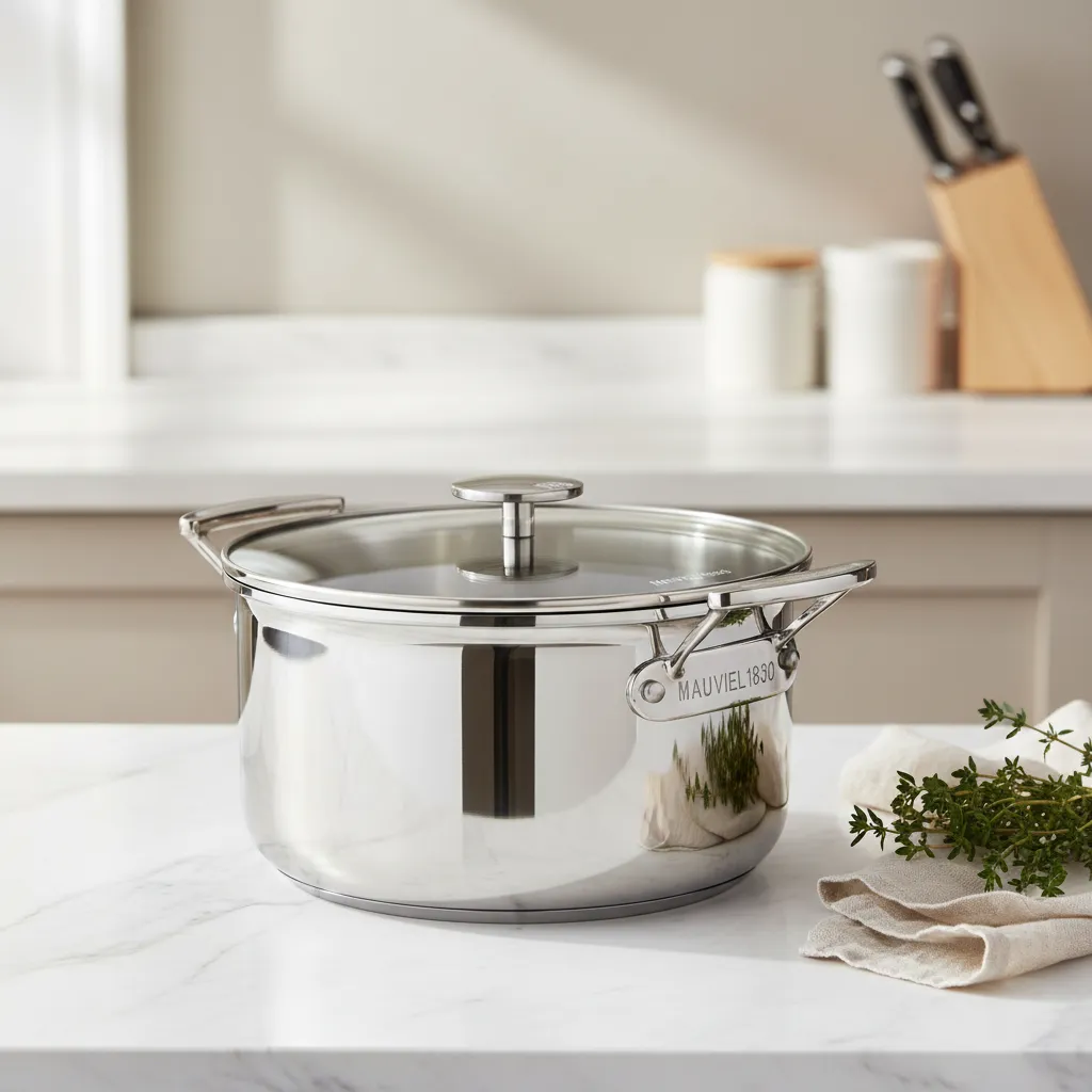 Mauviel M'360 gryta rostfri 5,9 l med glaslock