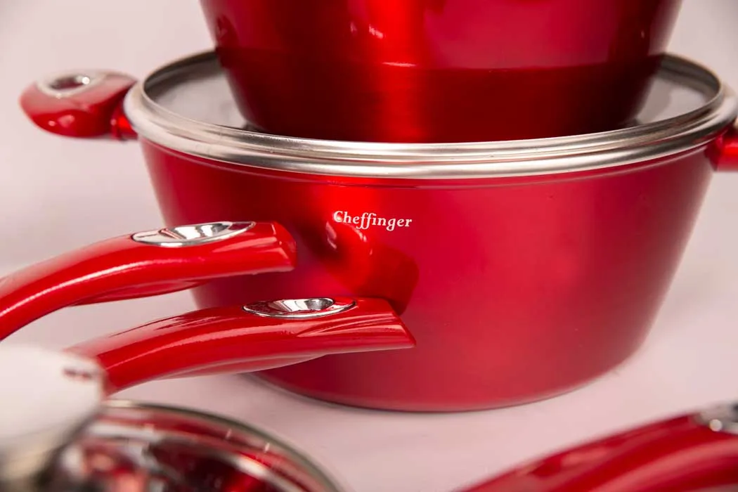Cheffinger CF-FA1010 traktörpanna röd gjutjärn