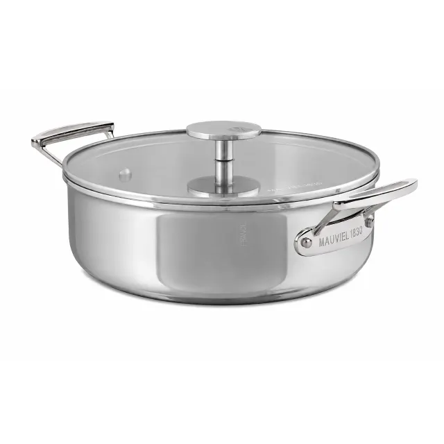 Mauviel M360 gryta 3,2 Qt rostfri med glaslock