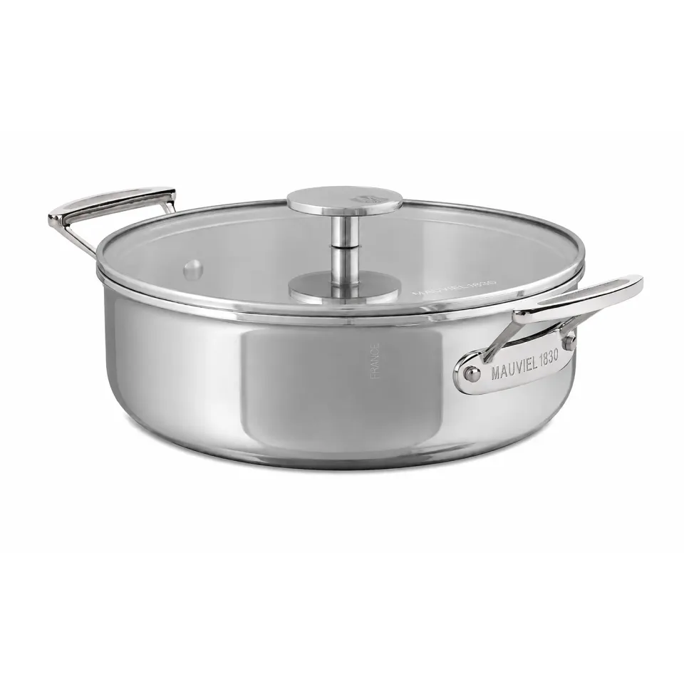Mauviel M360 gryta 3,2 Qt rostfri med glaslock