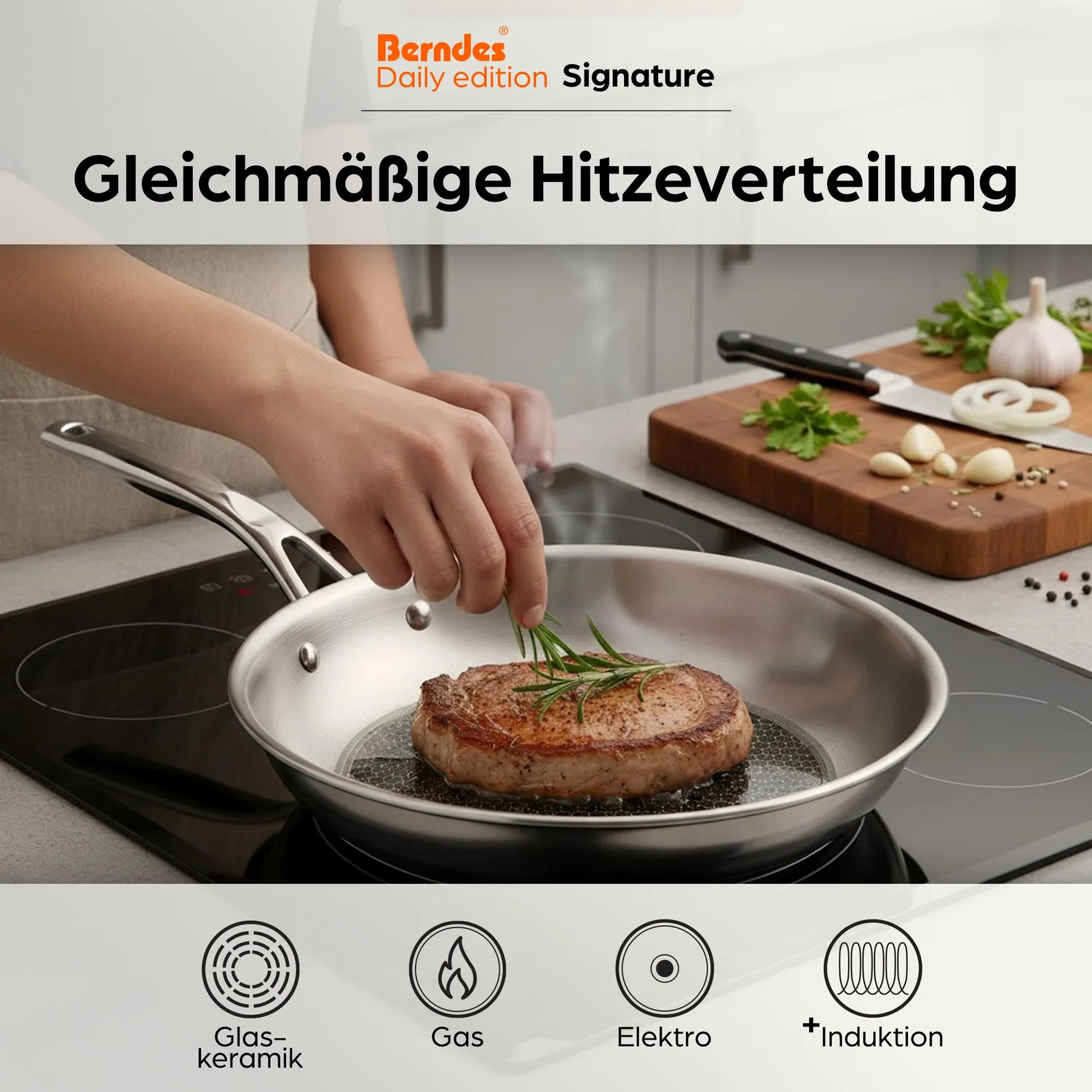 Berndes Daily Edition Signature stekpanna 28 cm hybrid rostfri