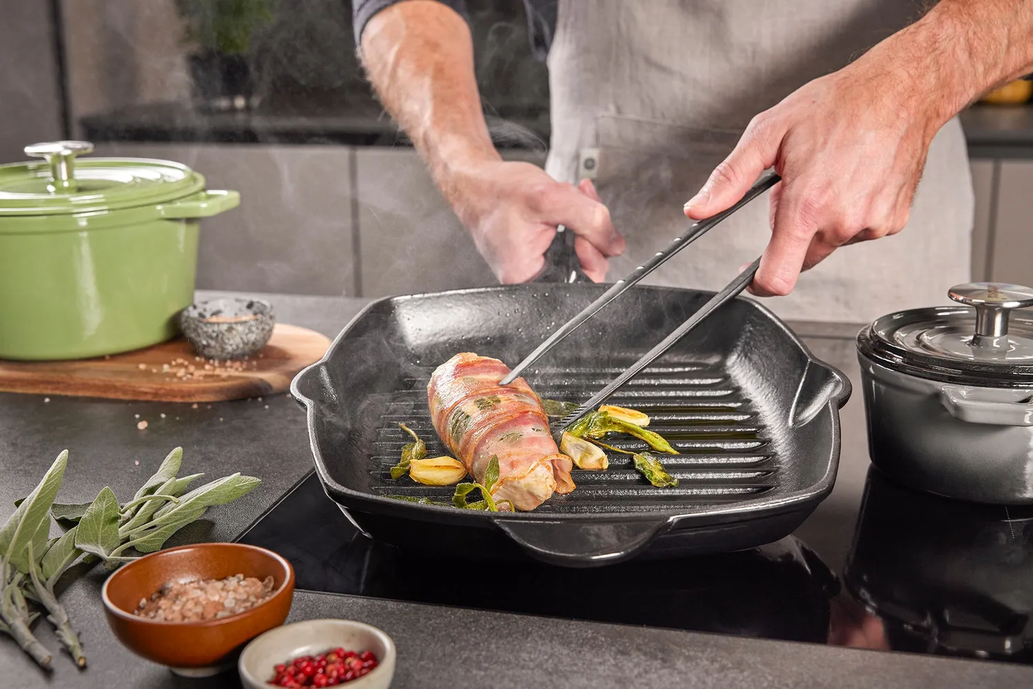 Berndes b.iron grillpanna 27x27 cm gjutjärn svart