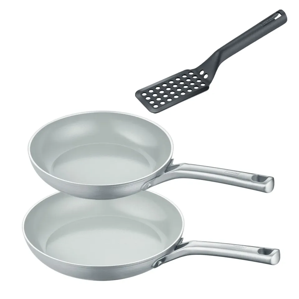 Berndes b.free stekpanneset 24+28 cm 3-delar grå aluminium
